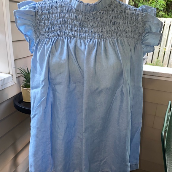 Crown and Ivy light blue smocked Blouse - Picture 3 of 7